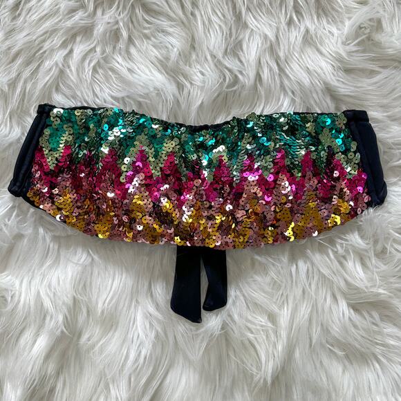 Victoria's Secret Bikini Top Swim Sequin VS Bikini Bandeau Top - Picture 3 of 6